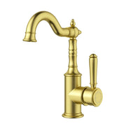 IKON CLASICO BASIN MIXER 243MM BRUSHED GOLD (BRASS HANDLE) - FIL Kitchen Bathroom