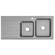 SETO ONE AND THREE QUARTER KITCHEN SINK WITH SINGLE DRAINER LEFT HAND/RIGHT HAND BOWL STAINLESS STEEL FIL Kitchen Bathroom