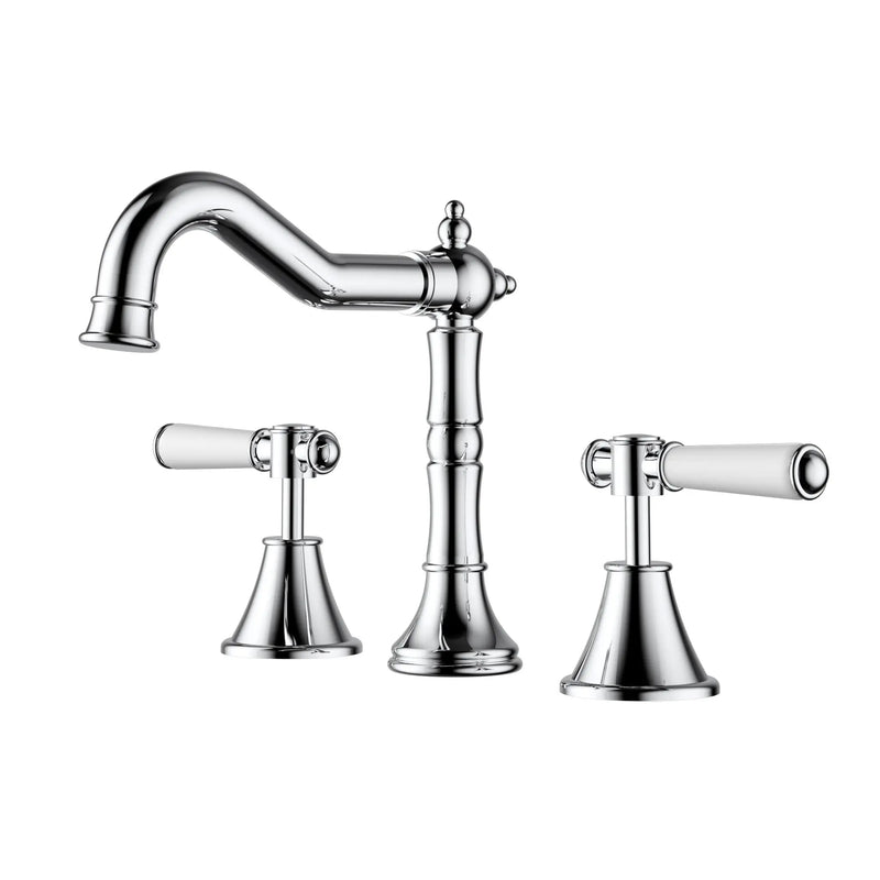 Clasico Basin Set Brass/Ceramic Handle with Chrome and Colours FIL Kitchen Bathroom