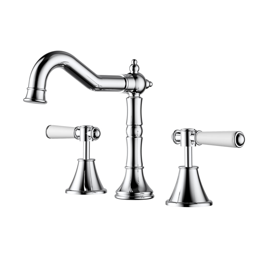 Clasico Basin Set Brass/Ceramic Handle with Chrome and Colours