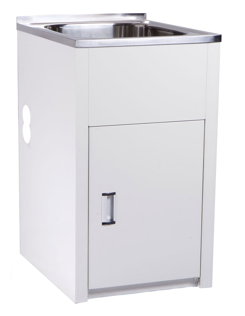 35L COMPACT LAUNDRY TUB & CABINET WITH SIDE HOLE 555X455X870mm