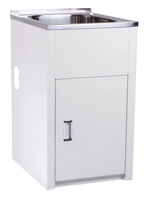 35L COMPACT LAUNDRY TUB & CABINET WITH SIDE HOLE 555X455X870mm FIL Kitchen Bathroom