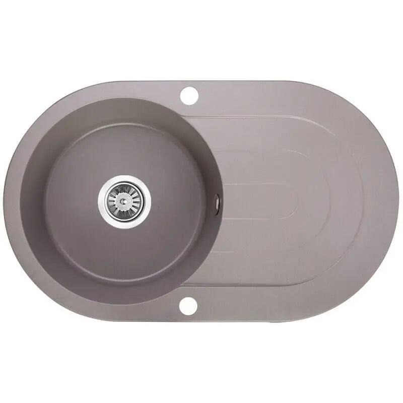 Laveo 470*780*204mm Grey Granite Stone Sink Single Bowl with Drainer(including Space Saving Siphon and Automatic Plug) FIL Kitchen Bathroom