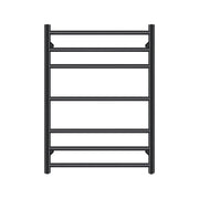 Round  Electric Heated Towel Rack 7 Bars Chrome & Black FIL Kitchen Bathroom