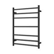 Round  Electric Heated Towel Rack 7 Bars Chrome & Black FIL Kitchen Bathroom