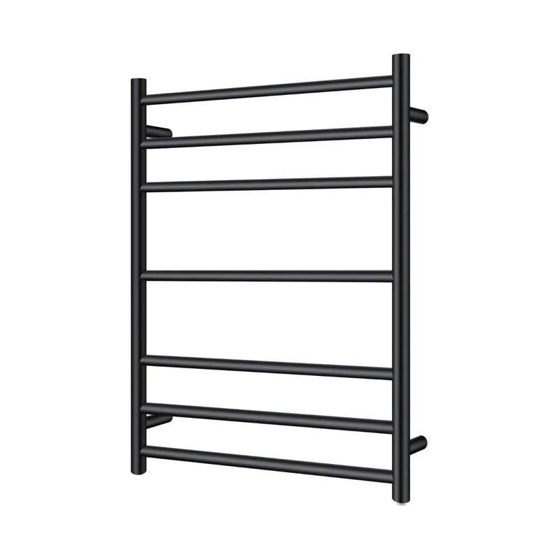 Round  Electric Heated Towel Rack 7 Bars Chrome & Black FIL Kitchen Bathroom