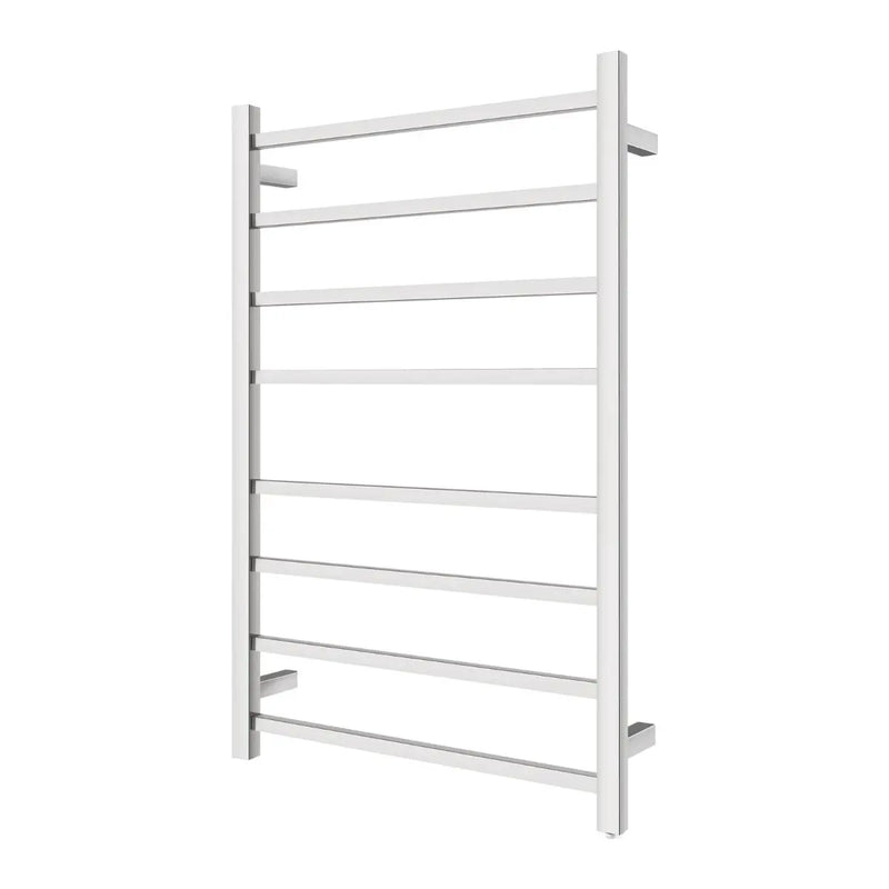 Square Electric Heated Towel Rack 8 Bars Chrome/Black FIL Kitchen Bathroom