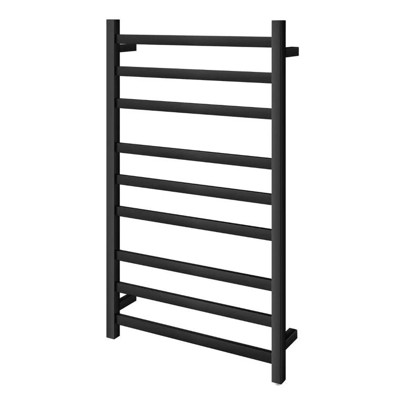 Square Electric Heated Towel Rack 9 Bars Chrome/Matte Black FIL Kitchen Bathroom