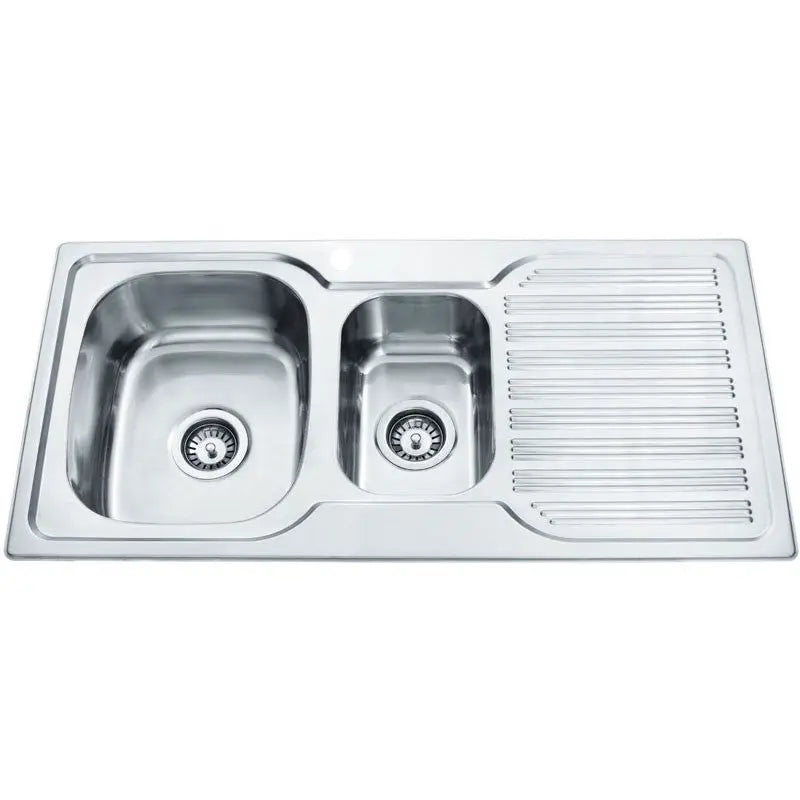 EDEN 1 & 1/4 KITCHEN SINK WITH SINGLE DRAINER LEFT HAND BOWL STAINLESS STEEL FIL Kitchen Bathroom