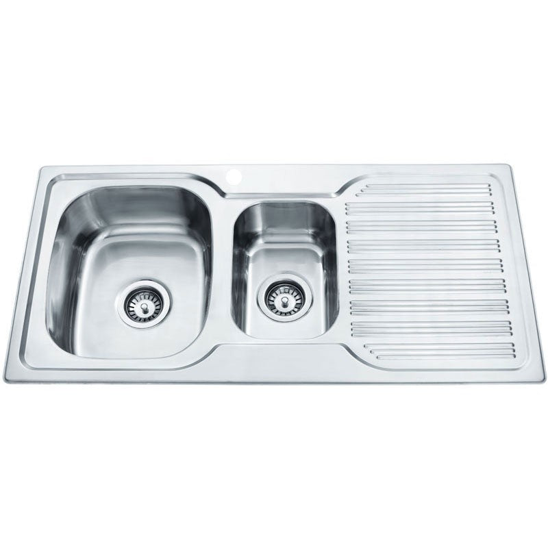 EDEN 1 & 1/4 KITCHEN SINK WITH SINGLE DRAINER LEFT HAND BOWL STAINLESS STEEL