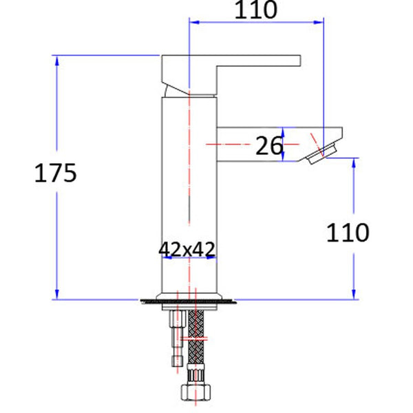 ROSA SQUARE BASIN MIXER CHROME