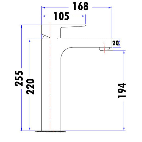 DOVE HIGH RISE BASIN MIXER CHROME