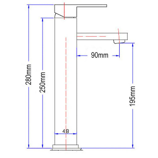 PE2002SB PINE HIGH RISE BASIN MIXER CHROME FIL Kitchen Bathroom