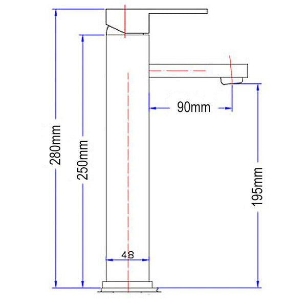 PE2002SB PINE HIGH RISE BASIN MIXER CHROME