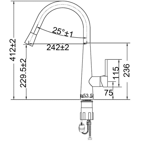 LUXA PULL-OUT SINK MIXER CHROME