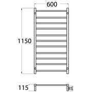 HEATED TOWEL RAIL CHROME FIL Kitchen Bathroom