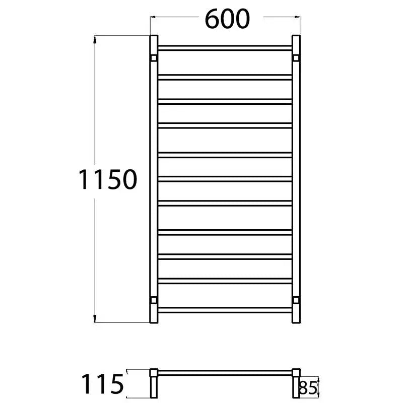 HEATED TOWEL RAIL CHROME FIL Kitchen Bathroom
