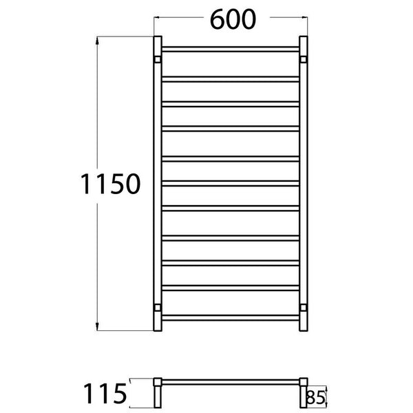 HEATED TOWEL RAIL CHROME