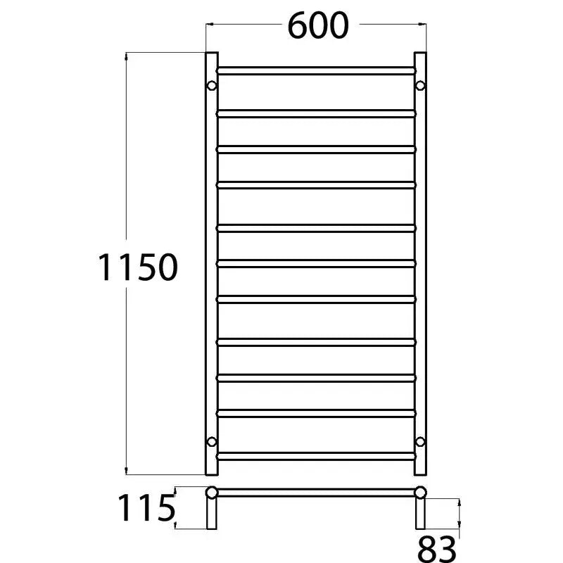 HEATED TOWEL RAIL CHROME FIL Kitchen Bathroom