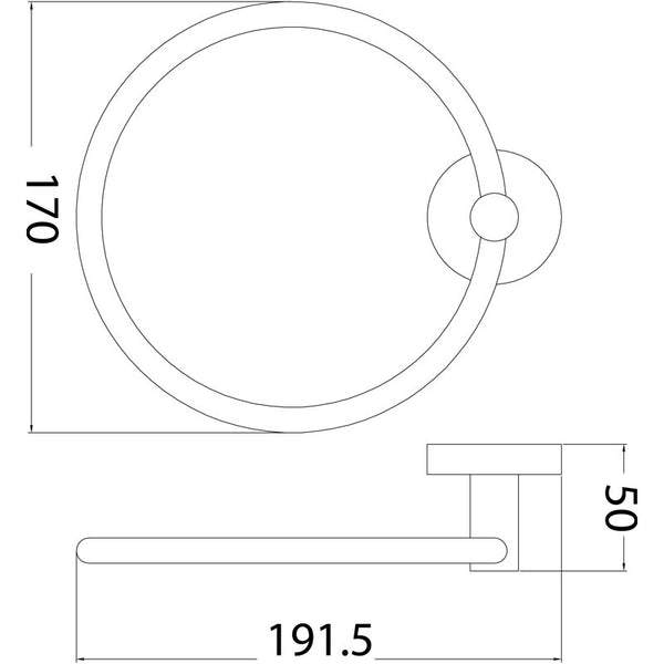 OTUS TOWEL RING CHROME & COLOURED