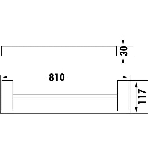 ROSA SINGLE TOWEL RAIL 800MM CHROME FIL Kitchen Bathroom