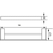 ROSA DOUBLE TOWEL RAIL 800MM MATTE BLACK FIL Kitchen Bathroom