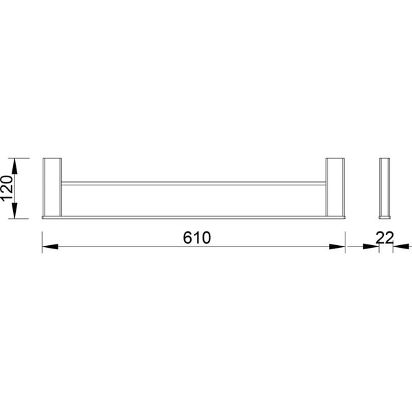 AIKO DOUBLE TOWEL RAIL 600MM CHROME