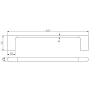 CORA SINGLE TOWEL RAIL 800MM CHROME & COLOURED FIL Kitchen Bathroom