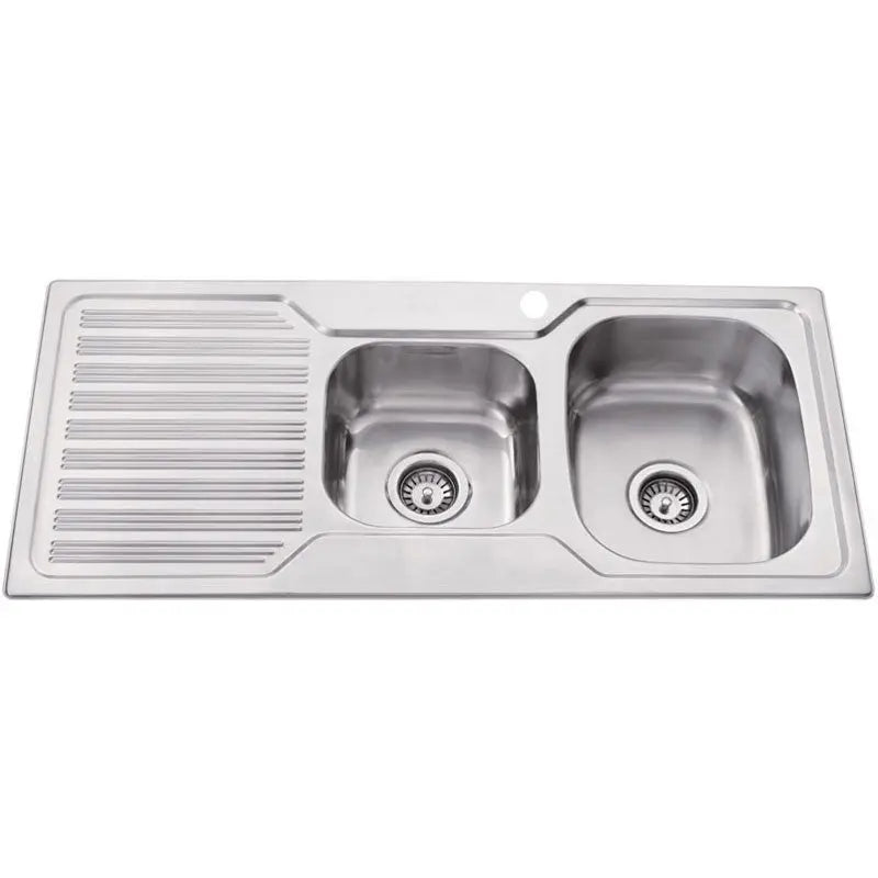 EDEN 1 & 3/4 KITCHEN SINK WITH SINGLE DRAINER RIGHT HAND BOWL STAINLESS STEEL FIL Kitchen Bathroom