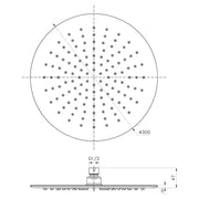 KARA ROUND STAINLESS STEEL SHOWER HEAD 300MM CHROME FIL Kitchen Bathroom