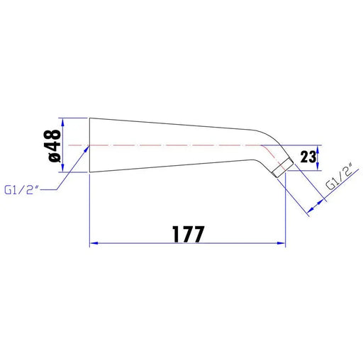 YALE BATH SPOUT 180MM CHROME FIL Kitchen Bathroom