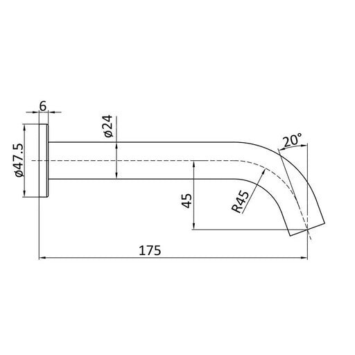HALI CURVE BATH SPOUT CHROME AND COLOURED FIL Kitchen Bathroom