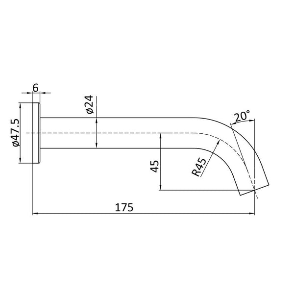 HALI CURVE BATH SPOUT CHROME AND COLOURED