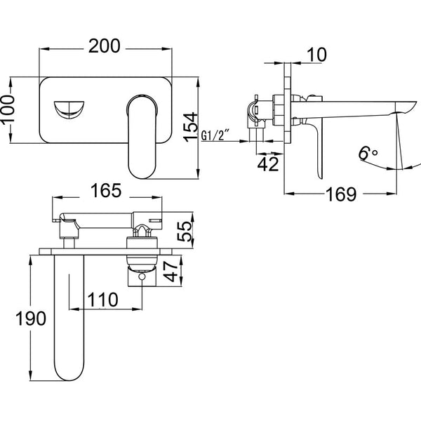 BANDA WALL BASIN MIXER CHROME