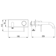 HALI WALL BASIN MIXER WITH CURVED SPOUT CHROME AND COLOURED FIL Kitchen Bathroom