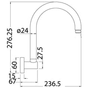 ROUND VERTICAL P-SHAPE SHOWER ARM CHROME FIL Kitchen Bathroom