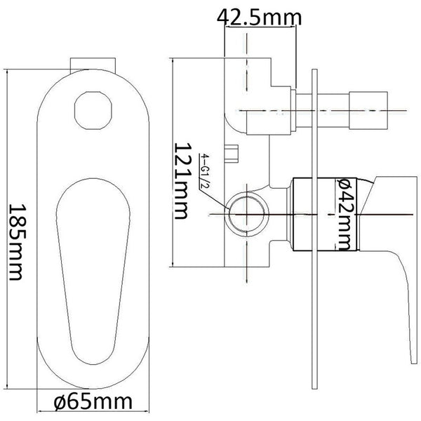 LAVA SHOWER MIXER WITH DIVERTER CHROME