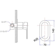 CORA WALL MIXER CHROME / MATTE BLACK FIL Kitchen Bathroom