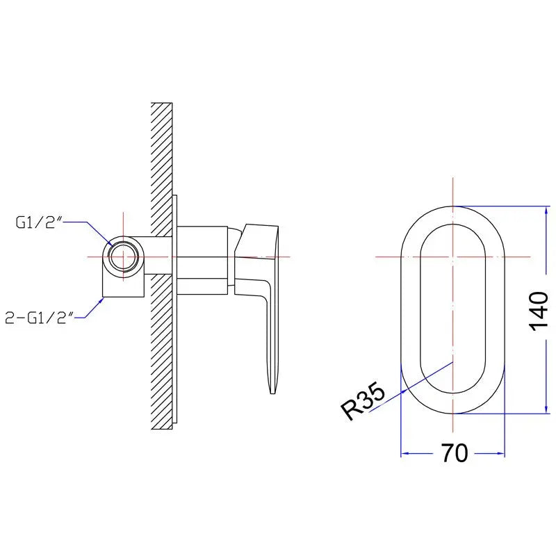 CORA WALL MIXER CHROME / MATTE BLACK FIL Kitchen Bathroom