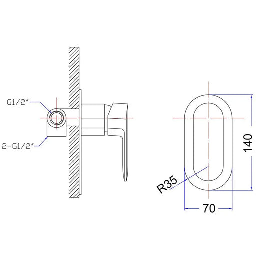 CORA WALL MIXER CHROME / MATTE BLACK FIL Kitchen Bathroom