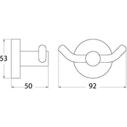 OTUS DOUBLE ROBE HOOK CHROME & COLOURED FIL Kitchen Bathroom
