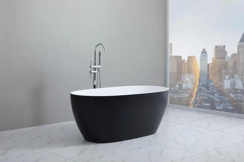 Matte Black & White Freestanding Bath PS