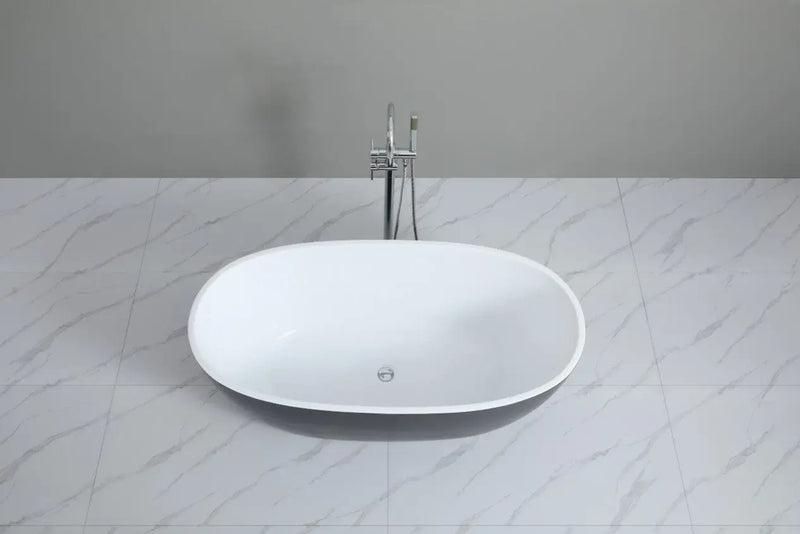 Matte Black & White Freestanding Bath PS
