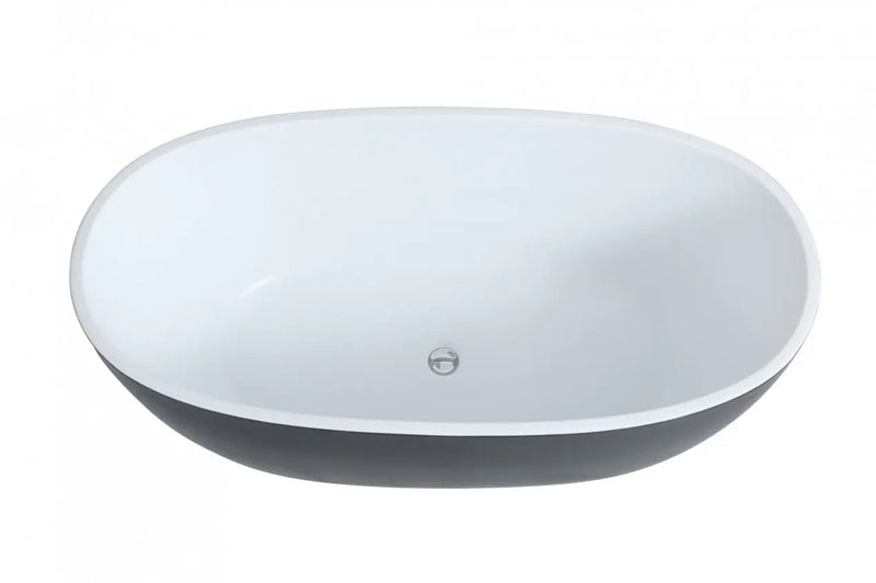 Matte Black & White Freestanding Bath PS