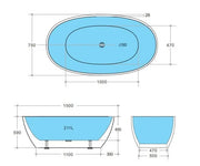 Matte Black & White Freestanding Bath PS