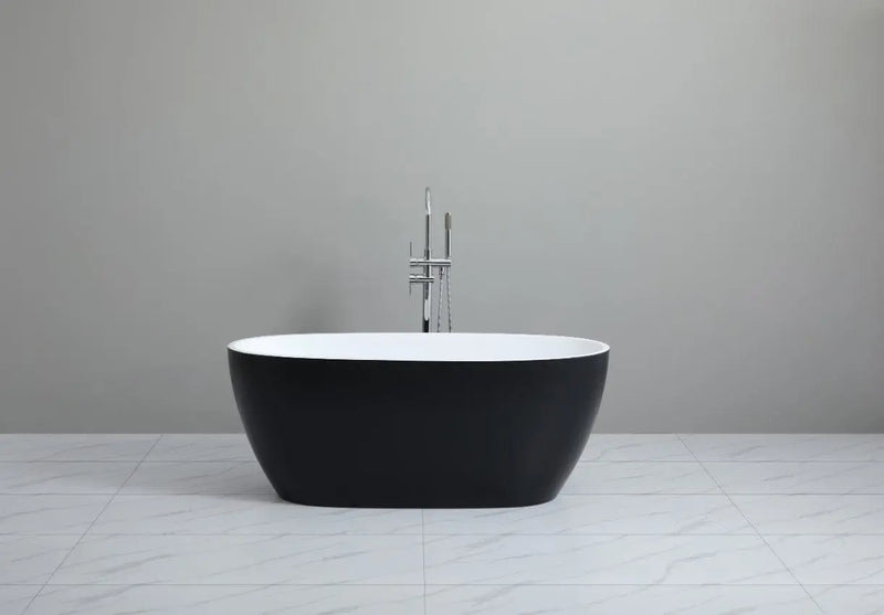 Matte Black & White Freestanding Bath PS