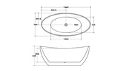 Gloss Black & White Freestanding Bath PS