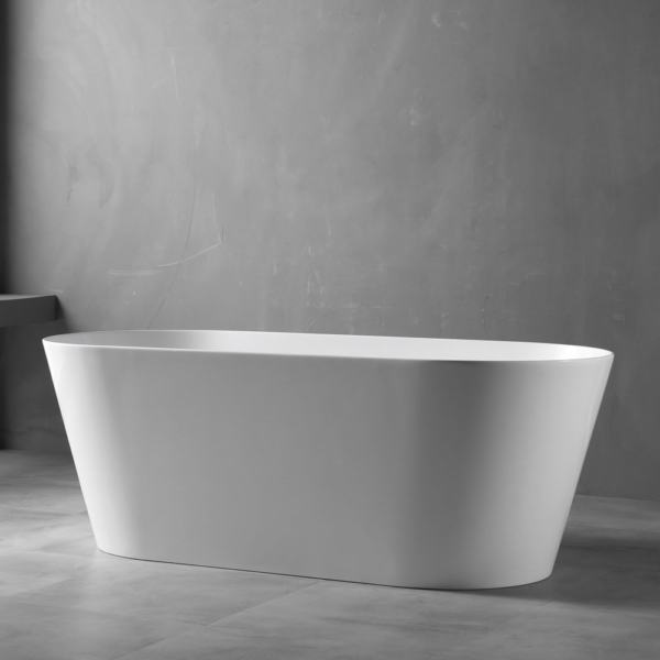 Ultra-Slim Gloss White Freestanding Bath