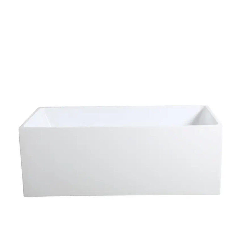 Gloss White Back to Wall Freestanding Bath PS