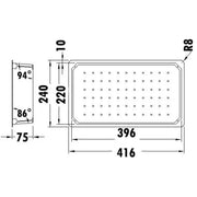 SQUARE TRAY STAINLESS STEEL FIL Kitchen Bathroom